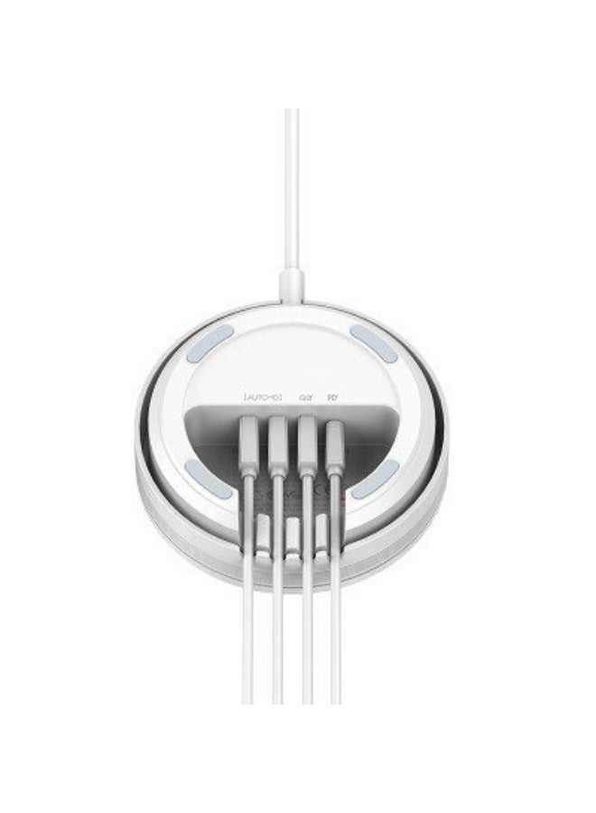 ريبنيو شاحن لاسلكي 32 وات، محطة شحن لاسلكية 5 في 1 مع شاحن لاسلكي معتمد من Qi بقوة 15 وات وشاحن سريع USB-C PD بقوة 32 وات، شاحن محمول متعدد المنافذ لأجهزة iPhone وiPad وSamsung - Image 4