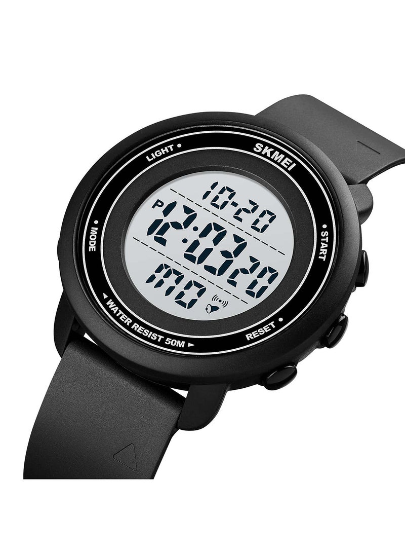 Men's Multifunction Count Down Chrono Sport  LED Light Display 6Bar Waterproof Digital WristWatch 6371BKWT - Image 3