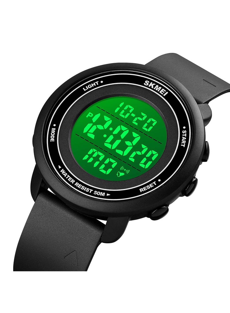 Men's Multifunction Count Down Chrono Sport  LED Light Display 6Bar Waterproof Digital WristWatch 6371BKWT - Image 4