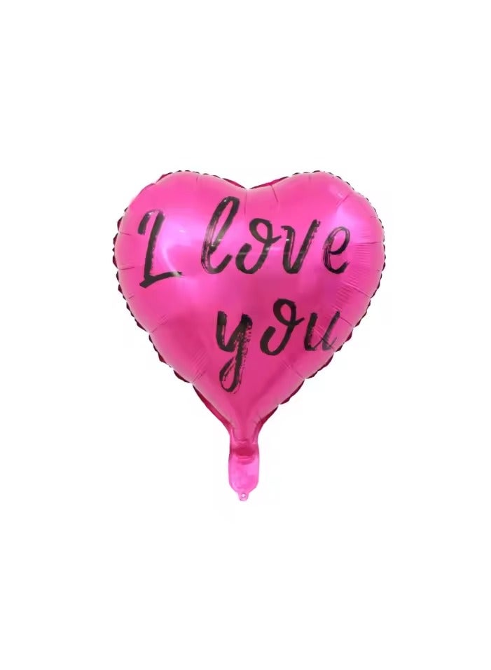 بوكسوودس 12 قطع من بالونات الفويل على شكل قلب مطبوع عليها عبارة I Love You لعيد الحب - Image 3