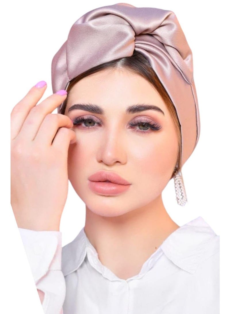 Satin and volume turban, high-quality material