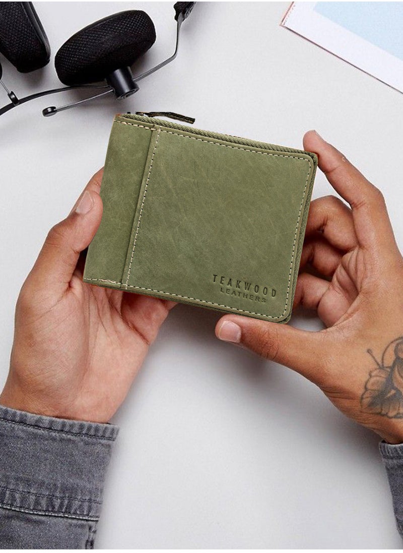 TEAKWOOD Suede Leather RFID Zipper Wallet with Coin pocket  - Image 1