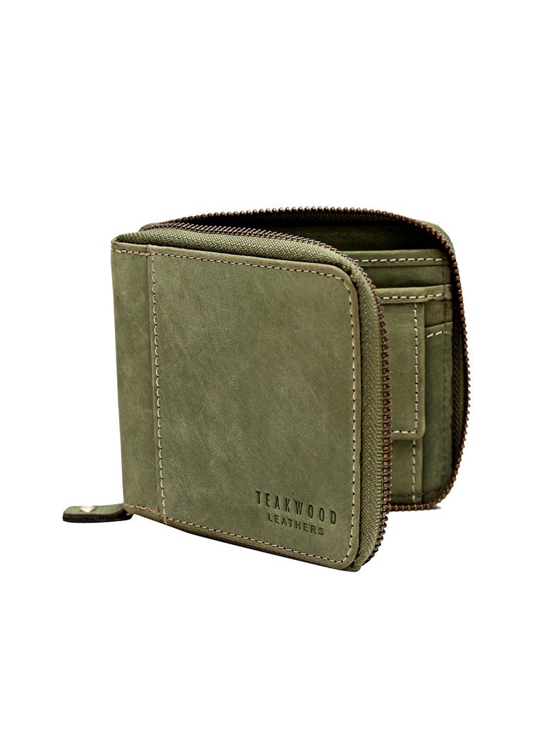 TEAKWOOD Suede Leather RFID Zipper Wallet with Coin pocket  - Image 2