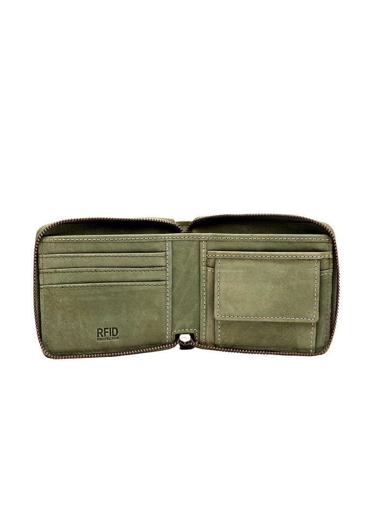 TEAKWOOD Suede Leather RFID Zipper Wallet with Coin pocket  - Image 3
