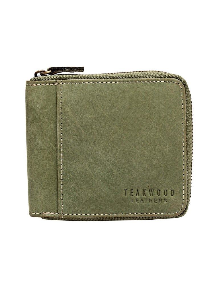 TEAKWOOD Suede Leather RFID Zipper Wallet with Coin pocket  - Image 4