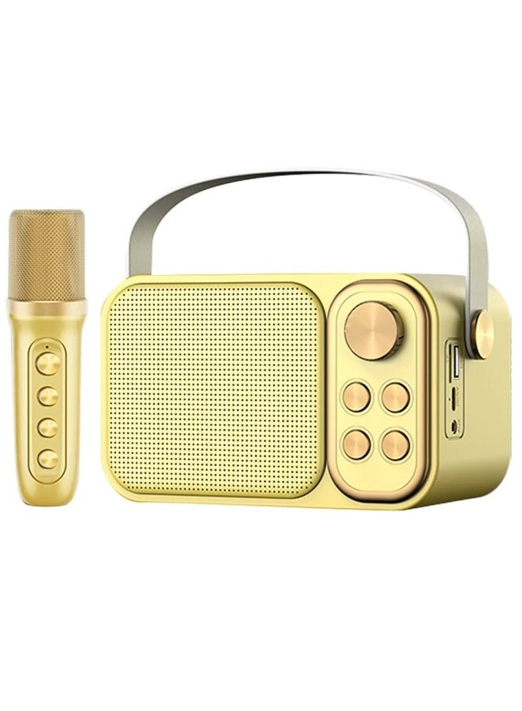SU.YOSD Wireless Karaoke Speaker With Microphone YS-103 Gold - Image 1