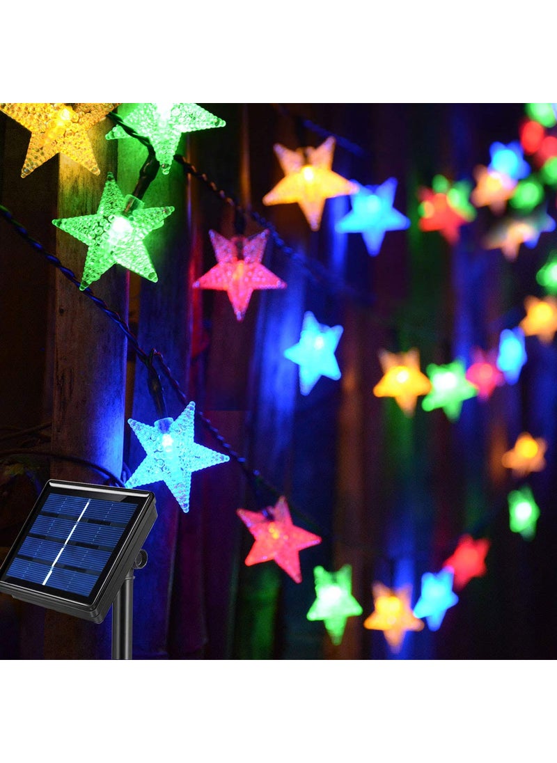 Abkshine Abkshine 50ft 120LED Solar String Fairy Lights OutdoorWaterproof Star Twinkle Decorative Lights for GardenPatio PostDeckCanopyGazeboPorchPergolaBalconyBackyard FenceParty DecorMulticolored 