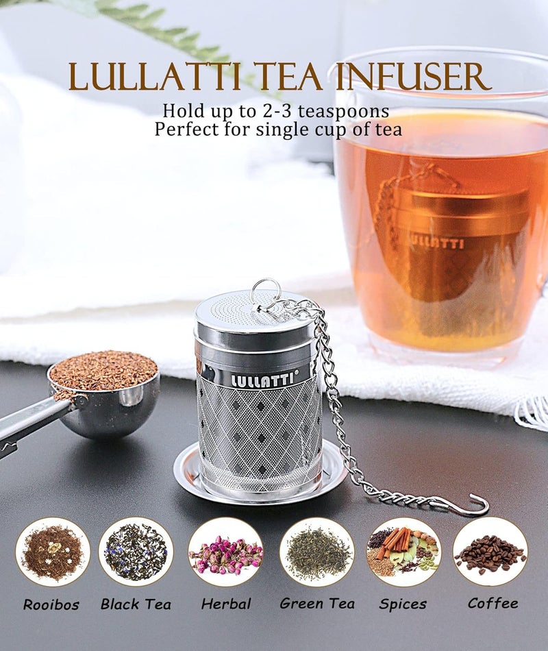 LULLATTI Tea Infusers for Loose Tea, 18/8 Stainless Steel Tea Strainer Set, Extra Fine Mesh Tea Steeper for Brew Tea, Spices & Seasoning - Image 5