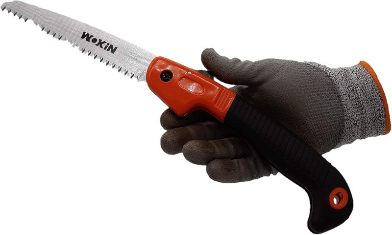 Wokin Anti-slip Multipurpose Foldable Saw, Pruning Saw, Rubber Grip Handle Garden Folding Saw for Wood Work Gardening Pruning 310012 Orange Black - Image 2