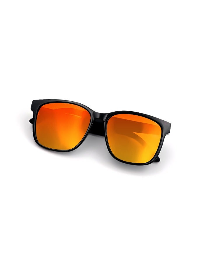 general Smart Sunglasses Bluetooth Headphones Sunglasses Bilateral Stereo Sound Hands-Free Calling Music Audio Mic Sunglasses High-Efficiency Sunscreen, UV400 Protection Lightweight 30g Orange Lens - Image 4