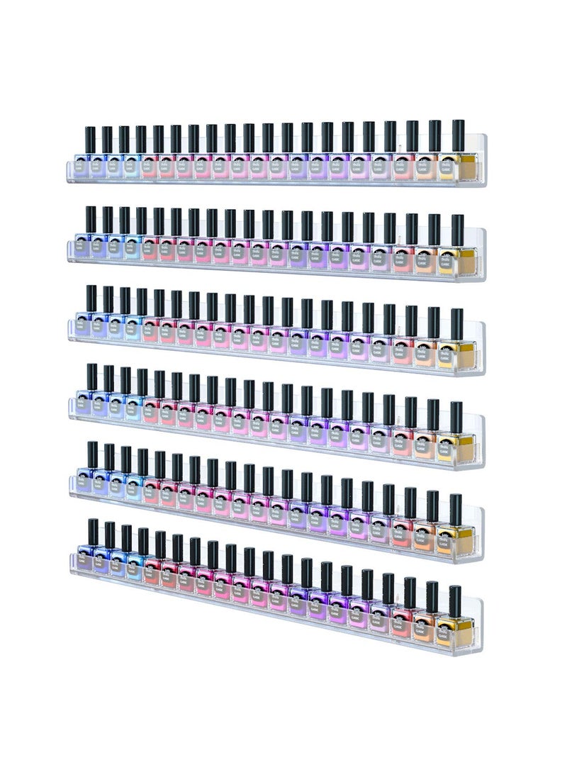 FEMELI - FEMELI 24 Inch Nail Polish Wall Rack: 6 Shelves Clear Acrylic Nail Polish Holder Organizer for 130-180 Bottles (24 Inch, Clear) - Image 1