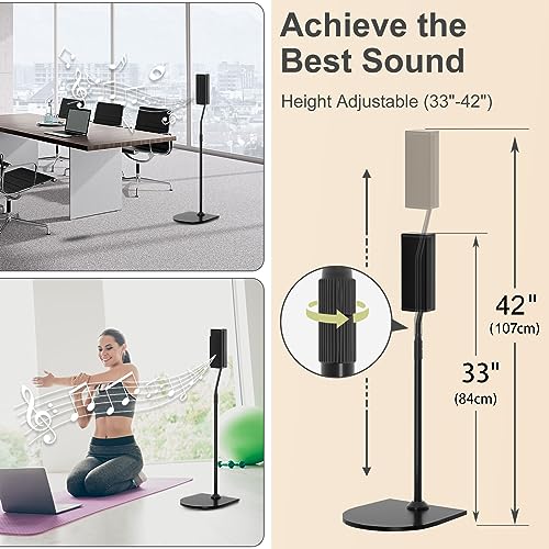 Varghesyla Adjustable Speaker Stand Pair for Bose Built in Cable Management wr Slideconnect Bracket, for UB-20, UFS-20 II, Lifestyle 600, CineMate II, Lifestyle SoundTouch, Acoustimass Series Bose Speaker Stands - Image 3