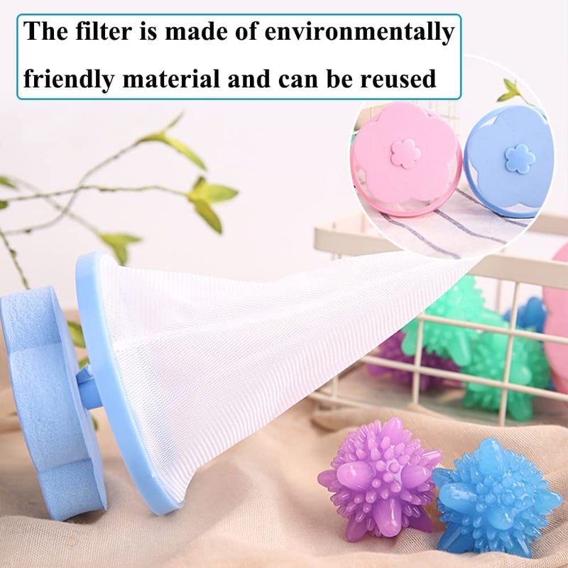 K.B.SALES KB SALES 2 Pcs Washing Machine Hair Filter Cleaning Mesh Bag 10 Pcs Silicone Washing Machine Laundry Balls Dryer Laundry Ball Laundry Balls Washing Ball Tangle Free Cleaning Power Washer Balls - Image 3