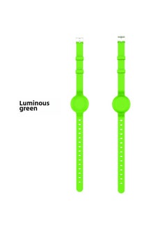 Suitable For Apple For Apple AirTag Anti-loss Device Silicone Pet Neck Solid Color Simple Long Neck Strap Anti-drop Shell-Color:luminous Green-Applicable Model:Q92