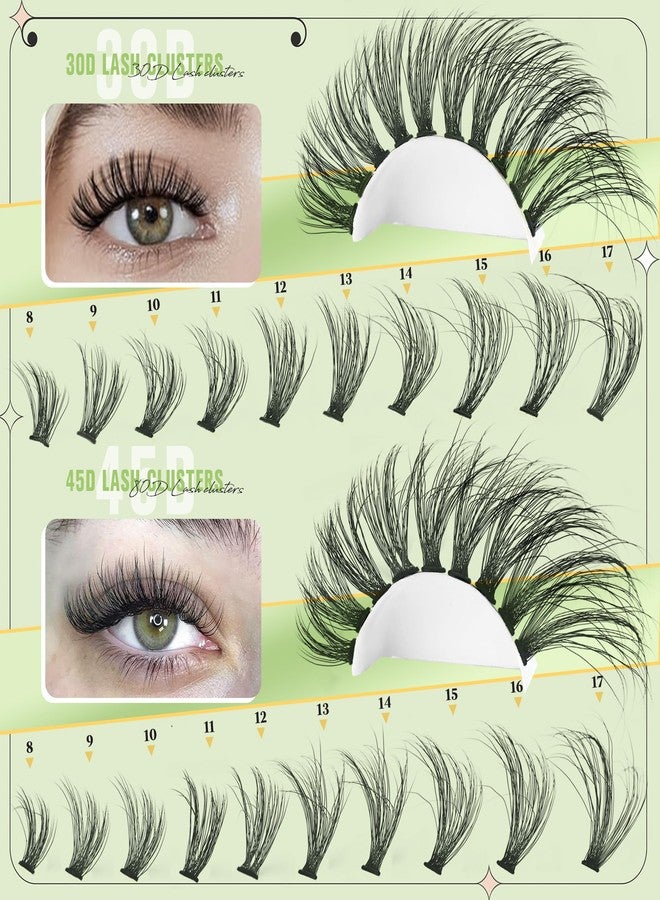 Yaiseiko Lash Extension Kit 30+45D Natural Lash Clusters Eyelash Extension Kit, 8-17mm Individual Lashes Kit with Lash Bond and Seal, Lash Tweezers (8-17mm, Kit) - Image 4