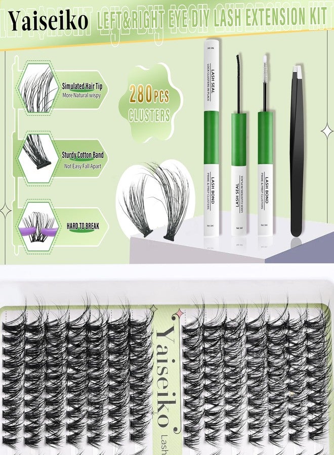 Yaiseiko Lash Extension Kit 30+45D Natural Lash Clusters Eyelash Extension Kit, 8-17mm Individual Lashes Kit with Lash Bond and Seal, Lash Tweezers (8-17mm, Kit) - Image 2