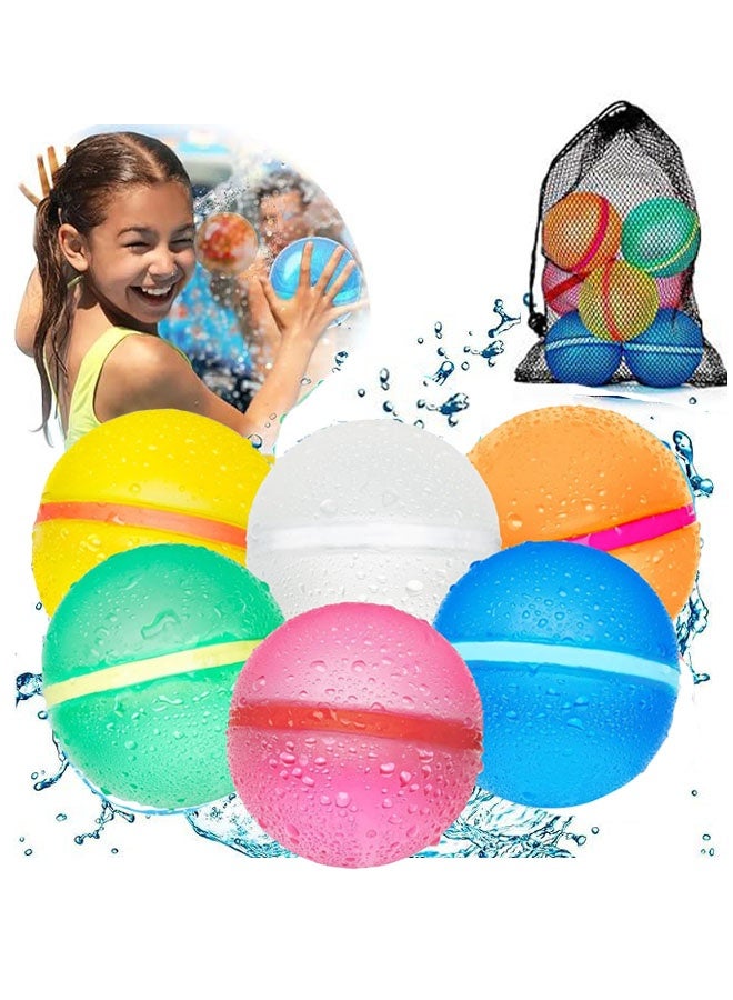 6 قطع قابلة لإعادة الاستخدام بالون المائي السيليكون لحوض السباحة ساحل المياه المعركات - Image 1