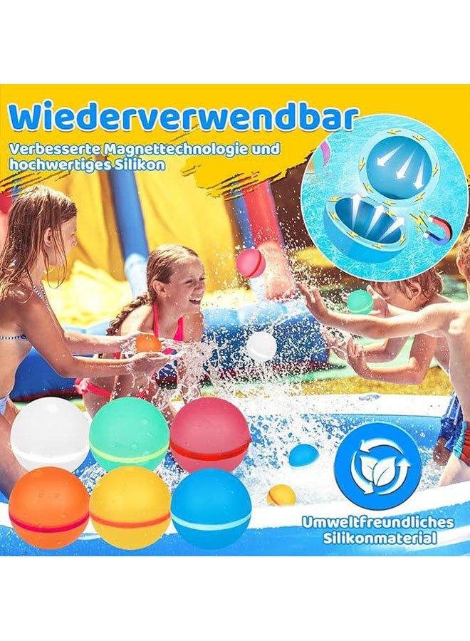 6 قطع قابلة لإعادة الاستخدام بالون المائي السيليكون لحوض السباحة ساحل المياه المعركات - Image 4