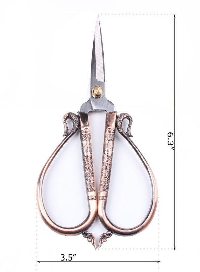 BIHRTC 6.3 Inches Vintage Style Stainless Steel Auspicious Clouds Scissors Sewing Shears DIY Tools for Needlework,Embroidery, Sewing, Craft, Art Work & Everyday Use (Copper) - Image 4