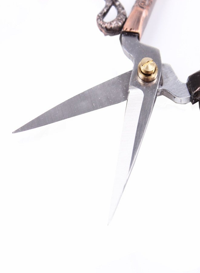 BIHRTC 6.3 Inches Vintage Style Stainless Steel Auspicious Clouds Scissors Sewing Shears DIY Tools for Needlework,Embroidery, Sewing, Craft, Art Work & Everyday Use (Copper) - Image 3