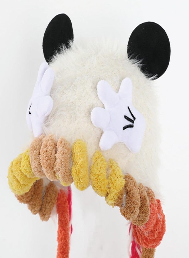 KORADI Kids Novelty Knit Hat Winter Cute Animals Beanie Hats Funny Earflap Caps with Tassel for Girls Boys 2-10 Years Mouse-Khaki - Image 2