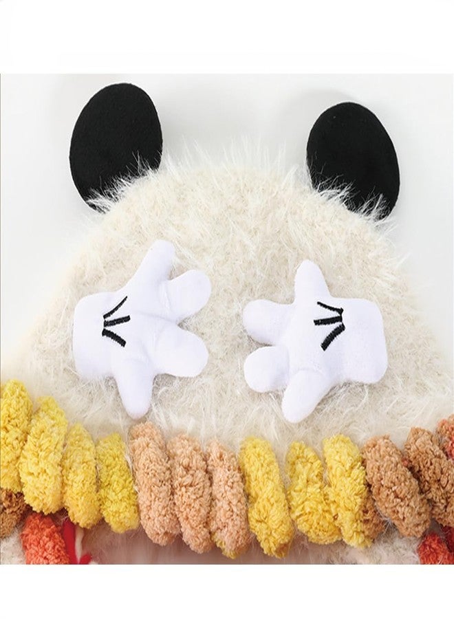 KORADI Kids Novelty Knit Hat Winter Cute Animals Beanie Hats Funny Earflap Caps with Tassel for Girls Boys 2-10 Years Mouse-Khaki - Image 4