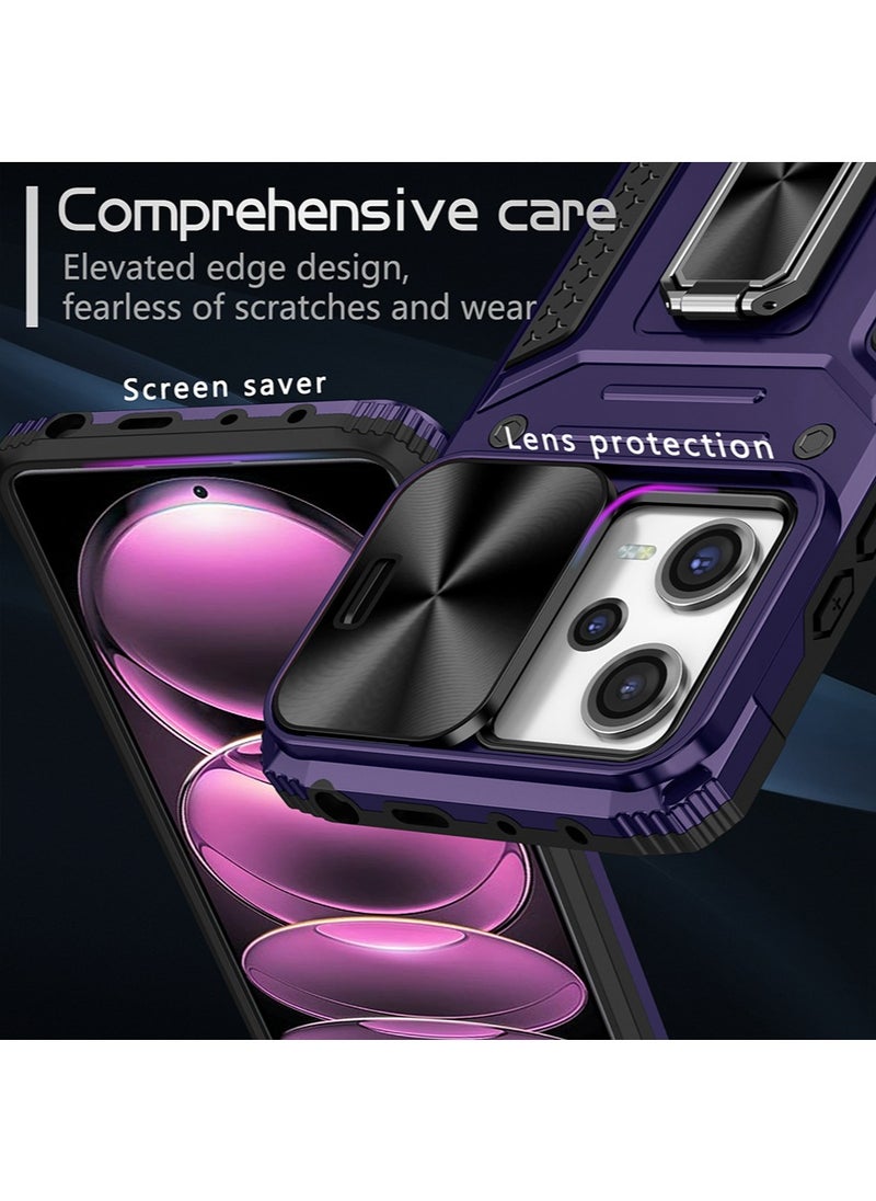 X-level - Redmi Note 12 Pro/Poco X5 Pro 5G Slide Camera Cover Case shell Kickstand with Built-in 360° Magnetic Ring Stand Shockproof Protective Armor Back Cover protector Accessory - Image 1
