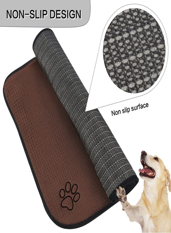 SINLAND Microfiber Extra-Large Pet Food Mat Dish Drying Mat Dog Feeding Mats Pet Bowl Mat with Anti-Skid Backing 21 Inch x 32 Inch Brown - Image 3
