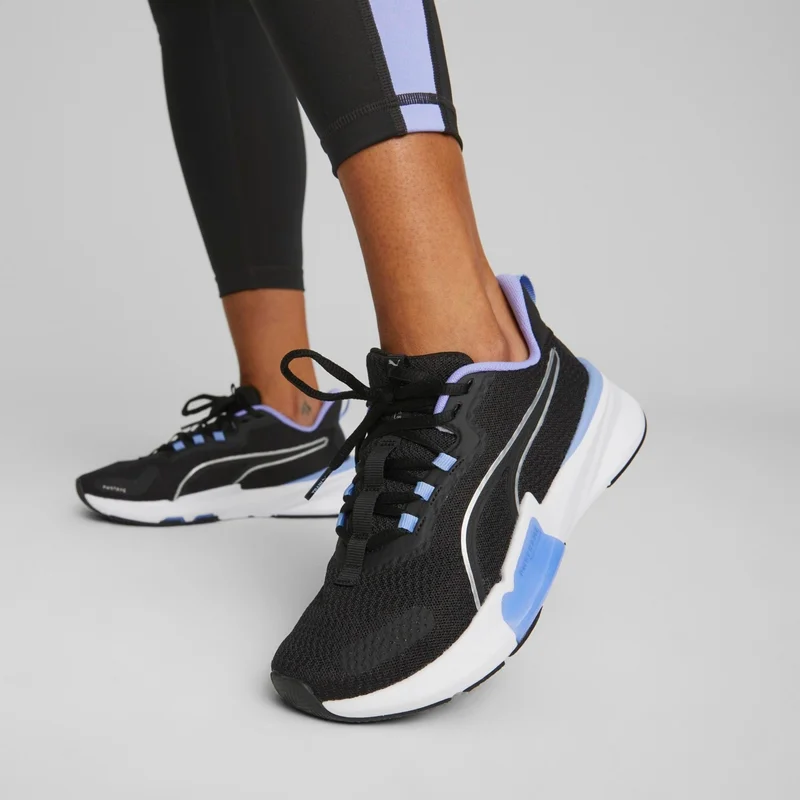 PUMA Women's Black-Electro Purple Pwrframe Tr 2 Wn S White Running Shoes