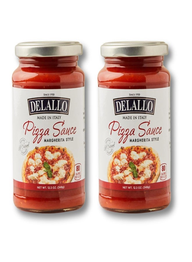 DeLallo Margherita Style Pizza Sauce, 12.3oz Jar, 2 Pack, Made in Italy, Pizzeria-Style Tomato Sauce, Made with Ripe Italian Tomatoes, Gluten Free, Non-GMO - Image 1