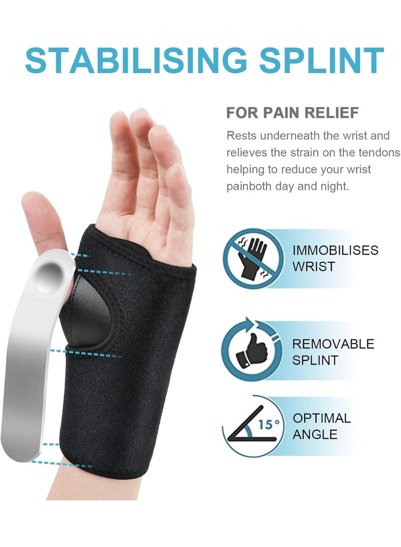 ديوتي دعامة معصم قابلة للتعديل لمتلازمة النفق الرسغي، وتخفيف الألم، والالتواءات، والتهاب الأوتار، ودعم المفاصل، جبيرة ليلية ونهارية. - Image 3
