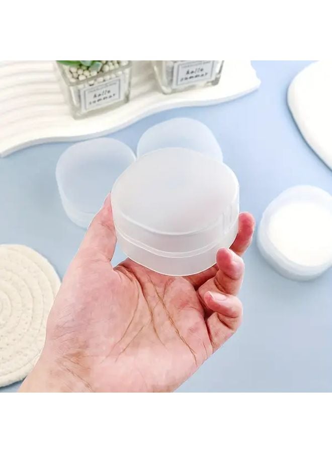 3pcs Transparent Round Storage Boxes For Makeup Remover Pads Brushes Travel Organizer - Image 3