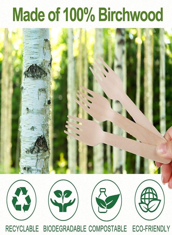 V4L Disposable Wooden Fork Pack of 50 - Image 2