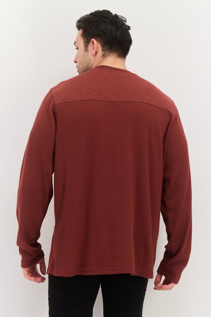 Hurley ملابس رياضية للرجال بأكمام طويلة مناسبة للأنشطة الخارجية، بني صدئ - Image 3