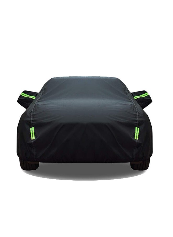 Generic Car Cover with Reflective Strips Waterproof Scratch Resistant UV-Resistant Suitable for Sedan  - Image 1