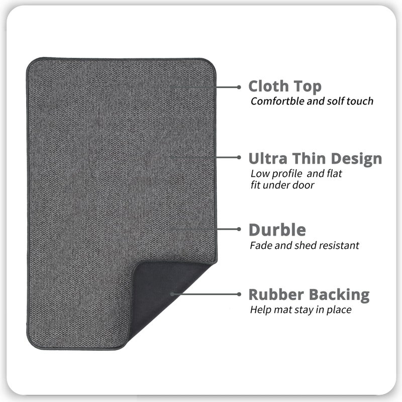 Bosap Bath Mat Ultra Thin Bath Brugs Rubber Bath Hats للحمام سريع الجاف قابل للغسل تحت باب السجاد الحمام أوصح Super for Bathroom Floor Dame (رمادي غامق 21'x47 '') - Image 1