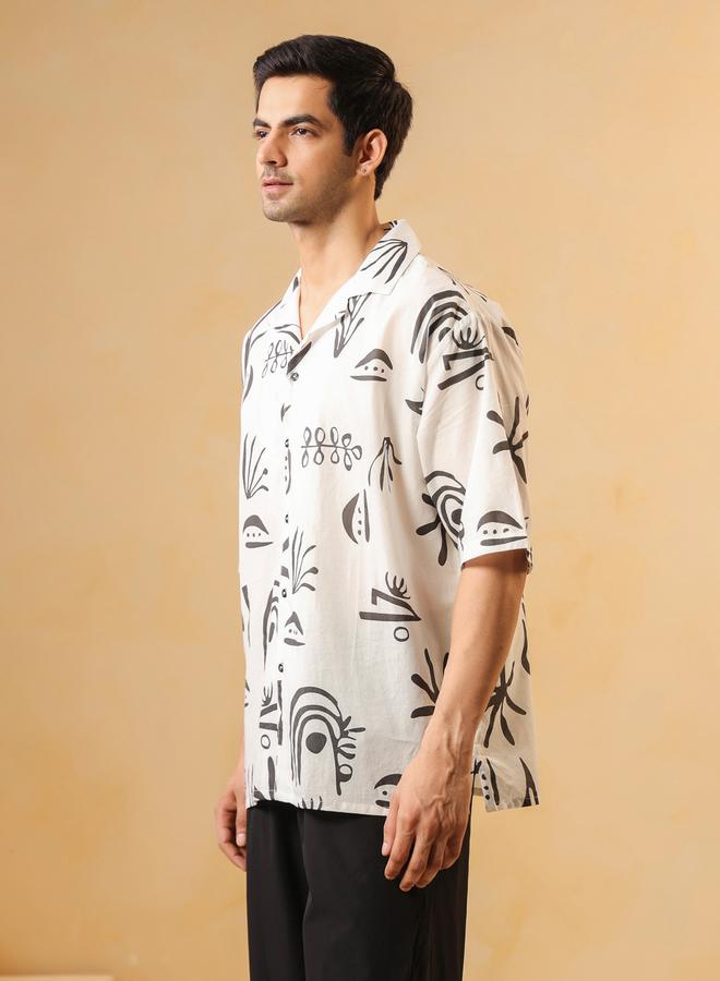 TRULOOM Men Printed Oversized Cotton Shirt - Image 4