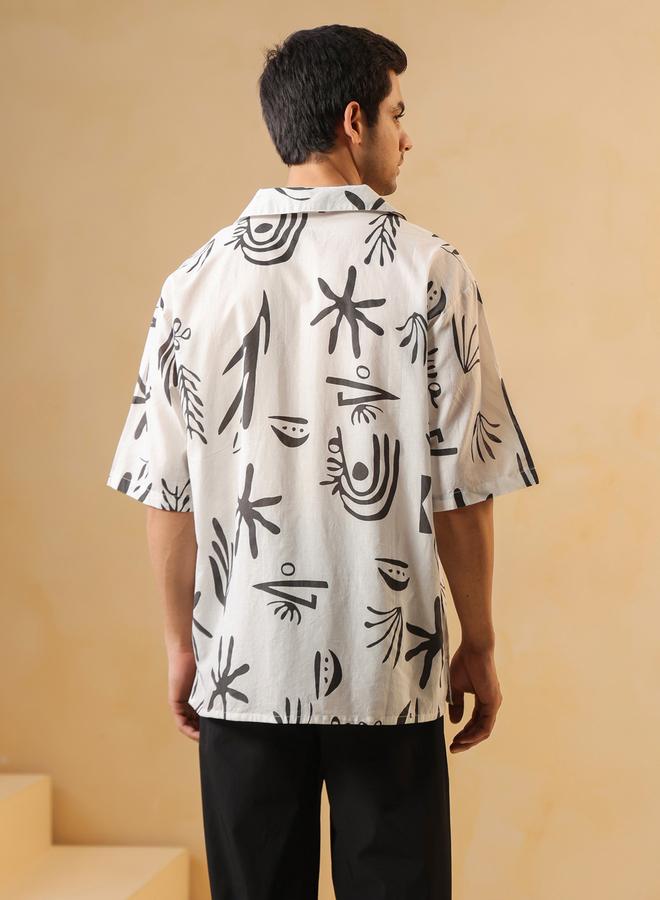 TRULOOM Men Printed Oversized Cotton Shirt - Image 3