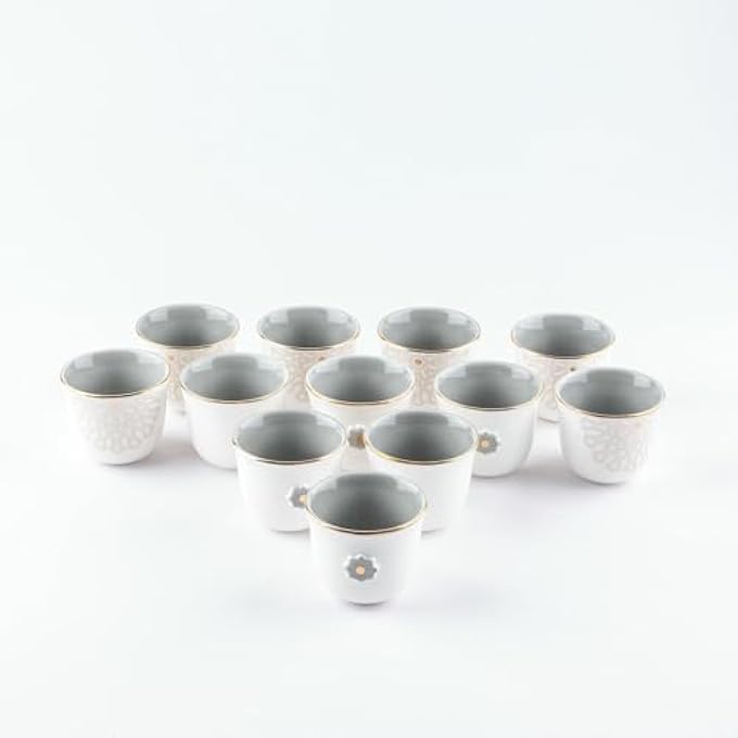 أصالة طقم القهوة العربية 12 قطعة من Asalah Grey Gold - Image 3