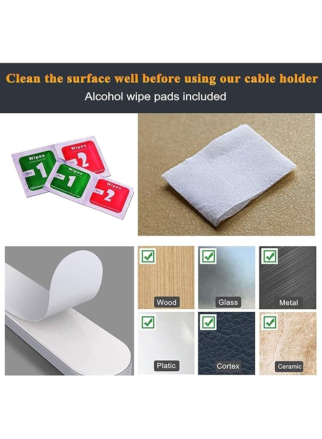 SMILEE Cable Holder Clips 3 Pack Cable Management Cord Organizer Clips Silicone Self Adhesive For Desktop Usb Charging Cable Power Cord Mouse Cable Wire Pc Office Home Black - Image 4