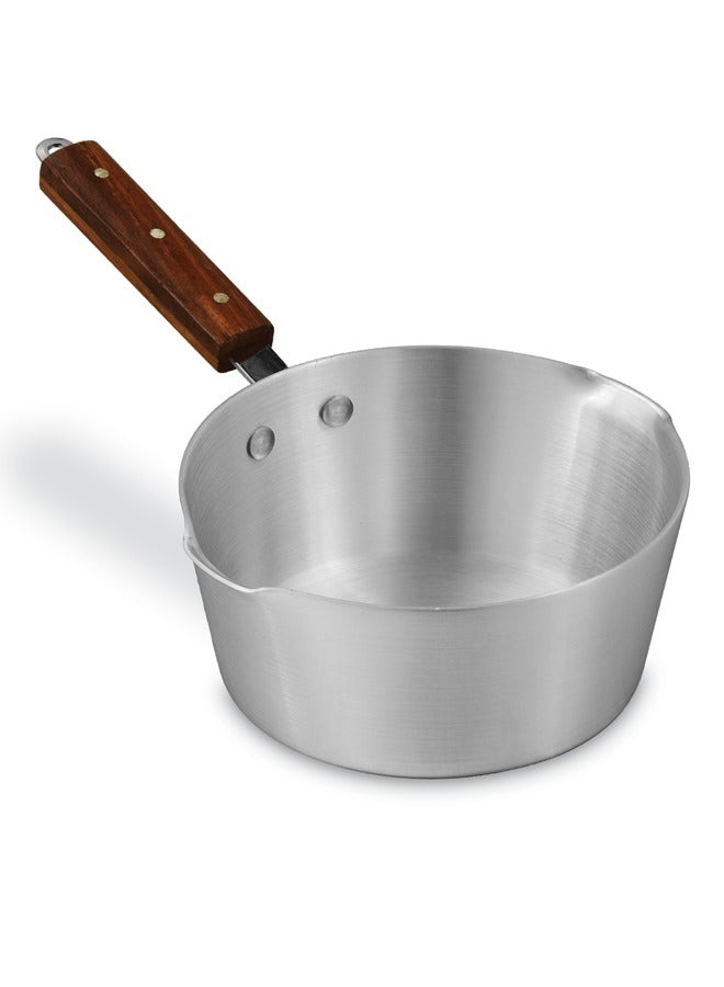 Sonex  Aluminium Sauce Pan & Milk Pan 20 cm (2.5 Ltr) With Wooden Handle – Ideal for Easy Pouring and Precise Heating, Perfect for Sauces, Milk,Soups & More, Premium Aluminium Metal Finish, Dual Spout - Image 2