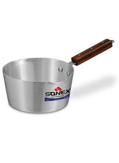 SONEX Sonex  Aluminium Sauce Pan & Milk Pan 20 cm (2.5 Ltr) With Wooden Handle – Ideal for Easy Pouring and Precise Heating, Perfect for Sauces, Milk,Soups & More, Premium Aluminium Metal Finish, Dual Spout  - Image 1