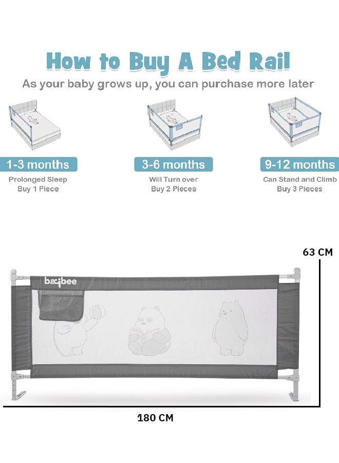 بيبي حاجز واقي للسرير من بايبي للأطفال قابل للحمل وقابل للتعديل لارتفاع السقوط - Image 3