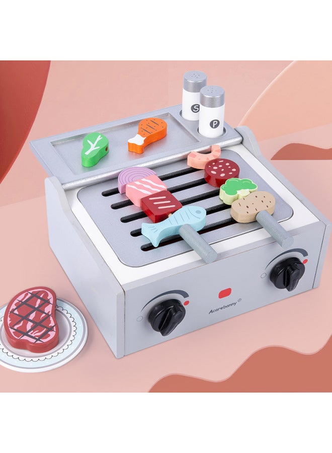 Children's Handheld Candy Dessert Cake Wooden Boxed Imitation Ice Cream Cut Pink Kitchen Toy-Color:YLB-Barbecue Shop - Image 4