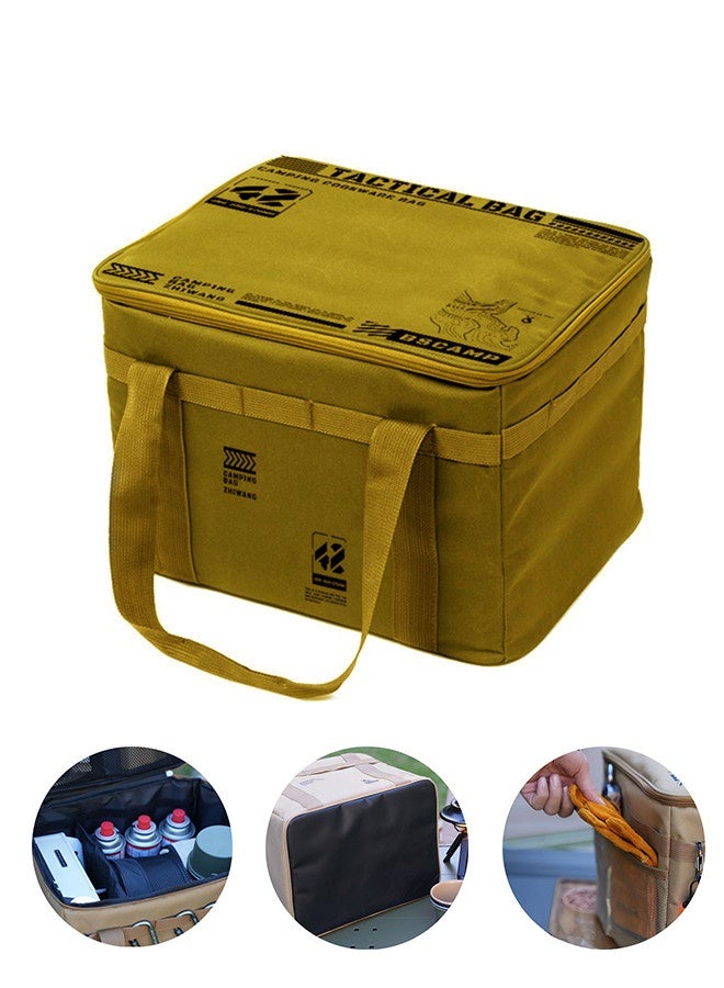 Large Capacity Foldable Storage Bag,Tool Bag,Tactical Equipment Handbag, Portable Multifunctional - 42L Oxford cloth durable material, Antibacterial & Mold Proof Design - Suitable for Homeuse & Outdoor & Car Storage, Family Travel, Picnicking, Hiking, Camping, Beach, Road Trips, BBQ Gear, Emergency Kits, Pet Supplies, Sports Equipment (Khaki) - Image 1