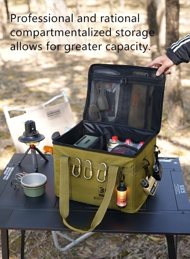 Large Capacity Foldable Storage Bag,Tool Bag,Tactical Equipment Handbag, Portable Multifunctional - 42L Oxford cloth durable material, Antibacterial & Mold Proof Design - Suitable for Homeuse & Outdoor & Car Storage, Family Travel, Picnicking, Hiking, Camping, Beach, Road Trips, BBQ Gear, Emergency Kits, Pet Supplies, Sports Equipment (Khaki) - Image 3
