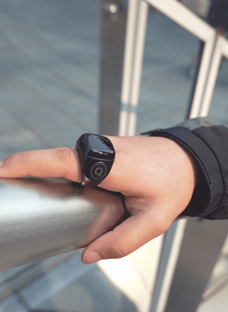 iQIBLA Digital Counter Tasbeeh IQIBLA SMART SMART Zikr Ring Noor 22mm Black  World's first Muslim  IQIBLA SMART Zikr Ring - Image 4