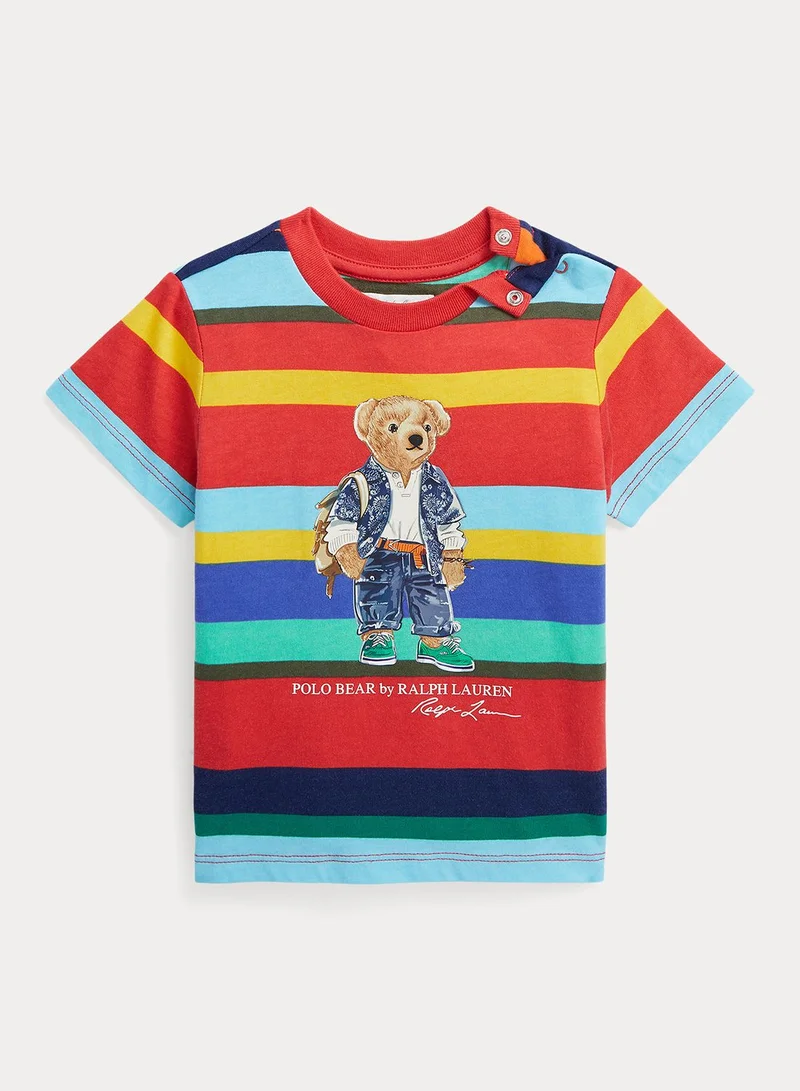 POLO RALPH LAUREN Infant Bear Print Stripe T-Shirt