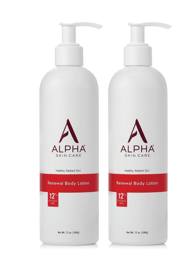 Alpha Alpha Skin Care Revitalizing Body Lotion, 12% Glycolic AHA, Multi-Purpose Daily Moisturizer, Hydrates & Exfoliates, Anti-Aging, 12 oz, Pack of 2  - Image 1