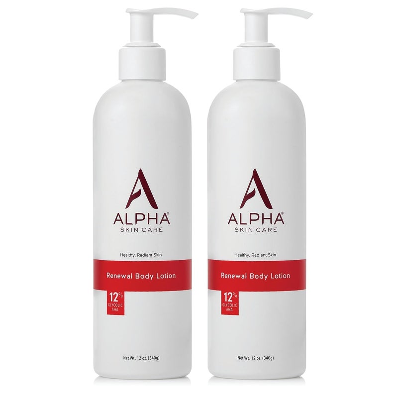Alpha Skin Care Revitalizing Body Lotion, 12% Glycolic AHA, Simple & Effective Daily Moisturizer Hydroxy Acid, Hydrates & Exfoliates for Soft, Smooth Skin, Anti-Aging, 12 Oz, Pack of 2 - Image 1